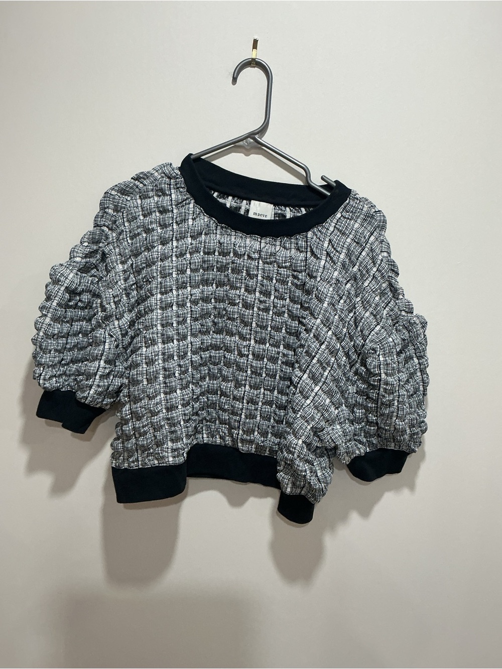 Mauve Black & White Textured balloon top size medium